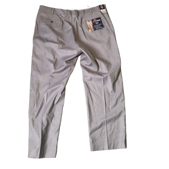 Stafford Men's Super Pant Dress Pants Gray Twill NEW 42x30 - Picture 2 of 6